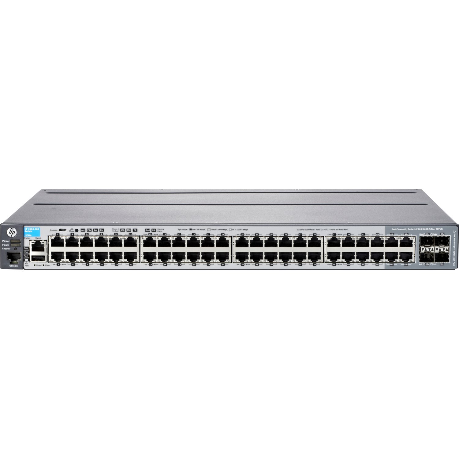 HPE 2920 2920-48G 44 Ports Manageable Layer 3 Switch - Gigabit Ethernet - 10/100/1000Base-T