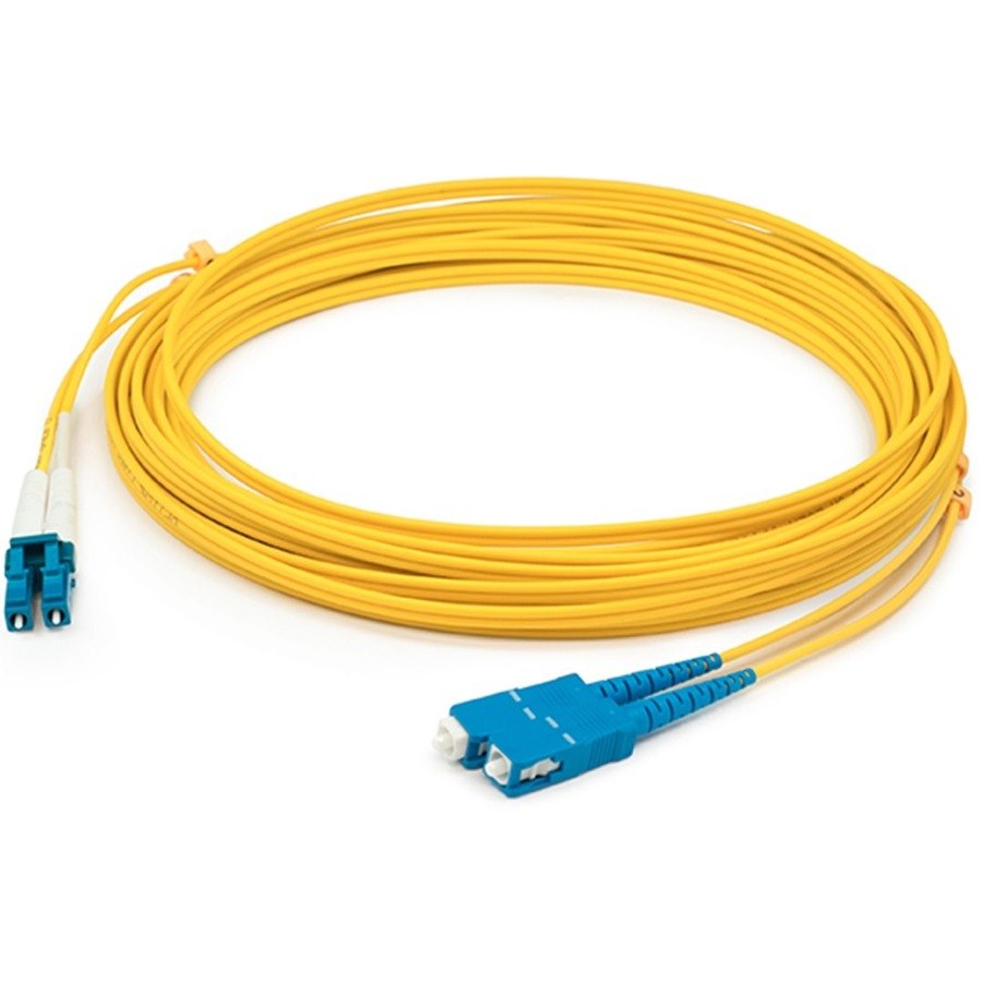 AddOn 2m LC (Male) to SC (Male) Yellow OS2 Duplex Fiber OFNR (Riser-Rated) Patch Cable
