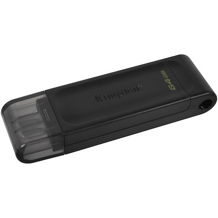 Kingston DataTraveler 70 DT70 64 GB USB 3.2 (Gen 1) Type C Flash Drive - Black