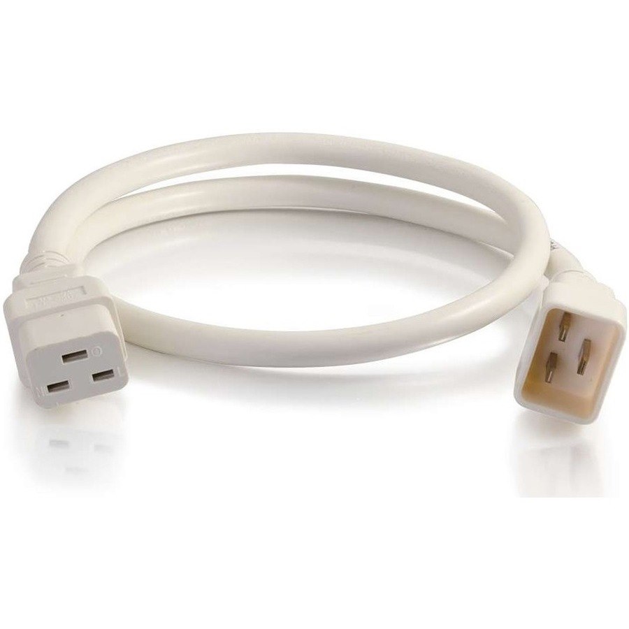 C2G 4ft 12AWG Power Cord (IEC320C20 to IEC320C19) - White