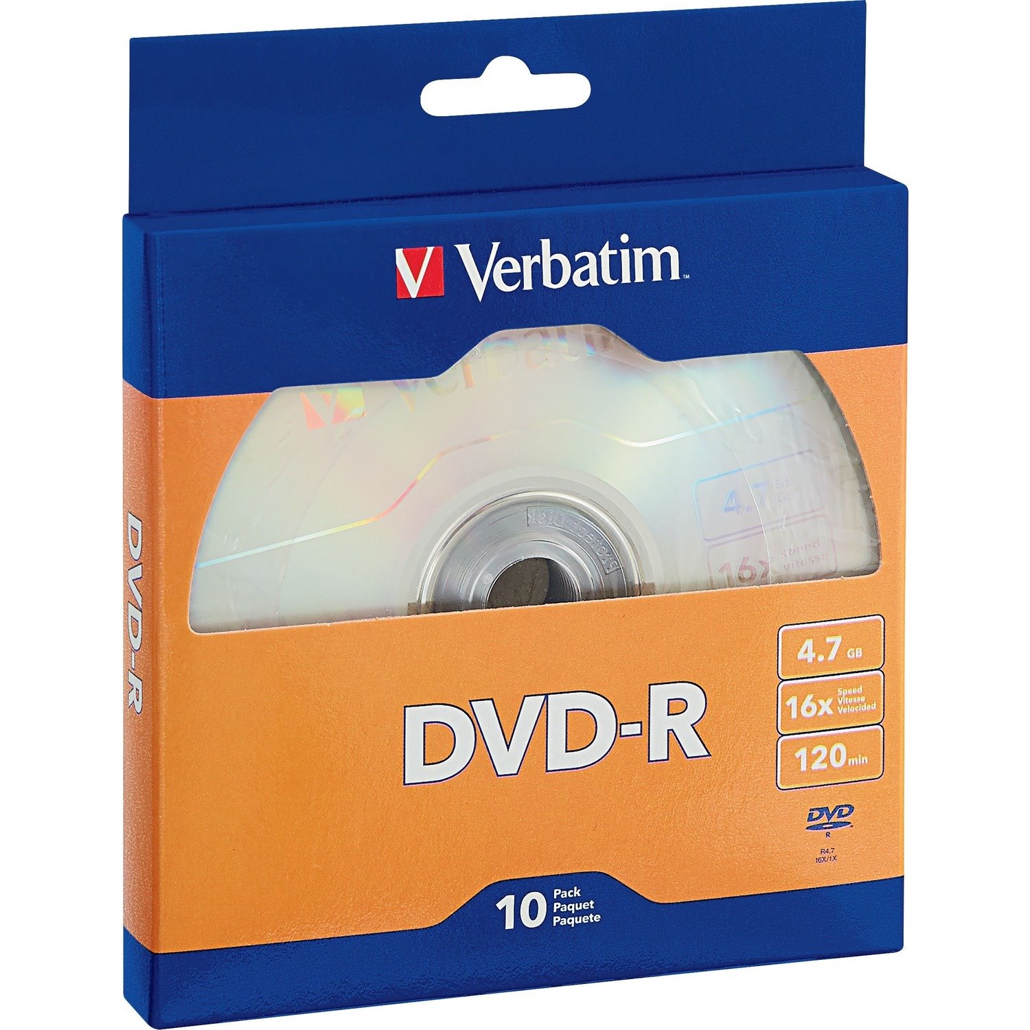 Verbatim DVD-R 4.7GB 16X with Branded Surface - 10pk Bulk Box