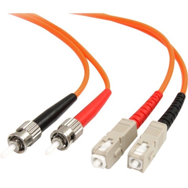 StarTech.com 2m Fiber Optic Cable - Multimode Duplex 62.5/125 - LSZH - ST /SC - OM1 - ST to SC Fiber Patch Cable