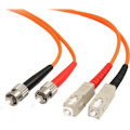 StarTech.com 3m Fiber Optic Cable - Multimode Duplex 62.5/125 - LSZH - ST /SC - OM1 - ST to SC Fiber Patch Cable