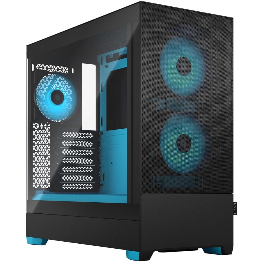 Fractal Design Pop Air RGB Computer Case - Mini ITX, Mini ATX, ATX Motherboard Supported - Tower - Steel, Tempered Glass - Cyan