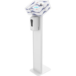 CTA Digital Premium Locking Sanitizing Station Stand with Graphic Card Slot (White)