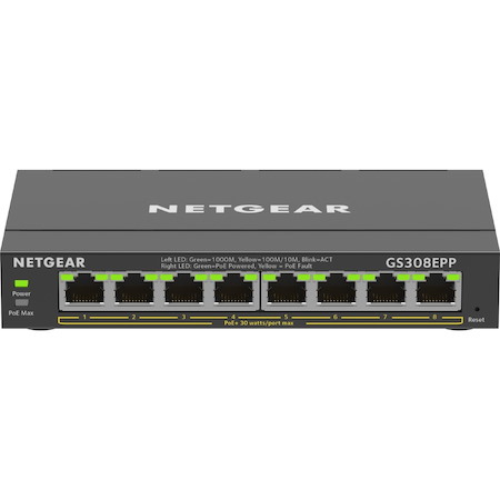 Netgear GS308EPP 8 Ports Ethernet Switch - Gigabit Ethernet - 10/100/1000Base-T