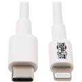 Eaton Tripp Lite Series USB-C to Lightning Sync/Charge Cable (M/M), MFi Certified, White, 3 ft. (0.9 m)