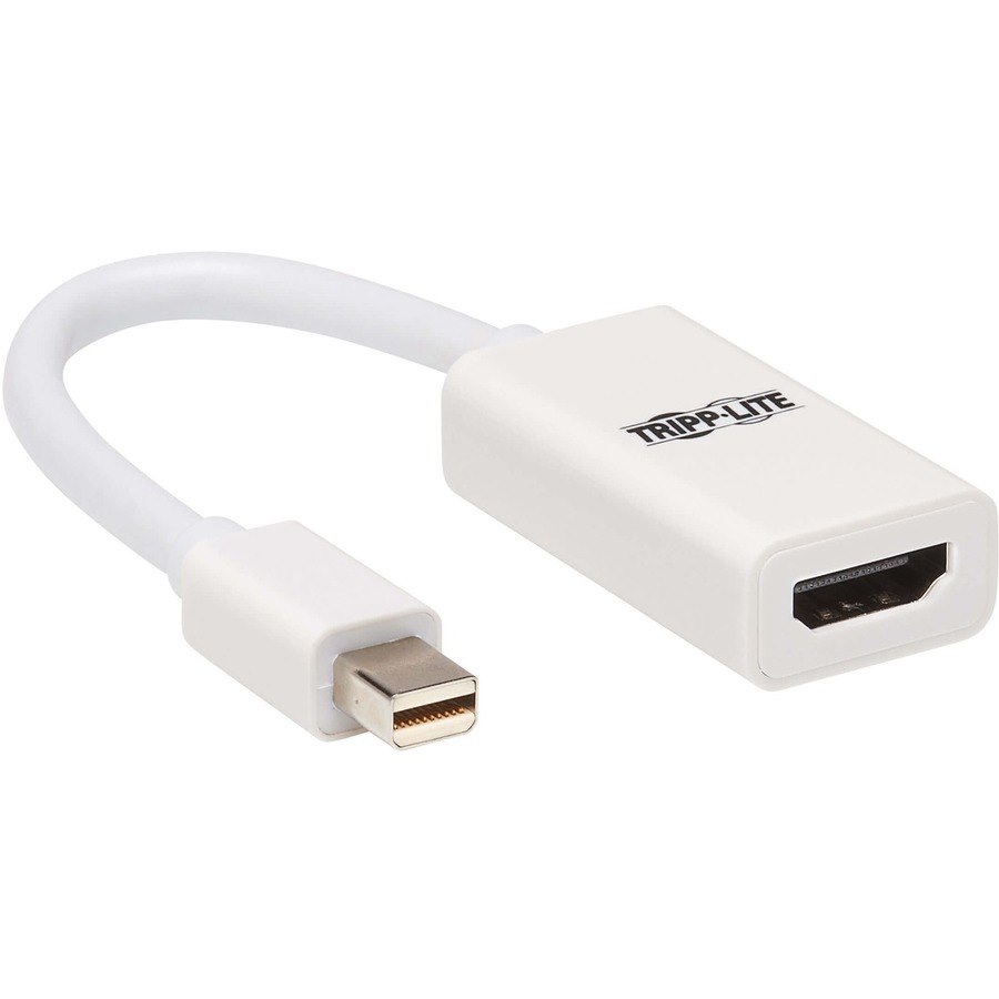 Eaton Tripp Lite Series Mini DisplayPort to HDMI Active Adapter Video Converter (M/F) - 4K 60 Hz, HDR, DP 1.2, White, 6 in.