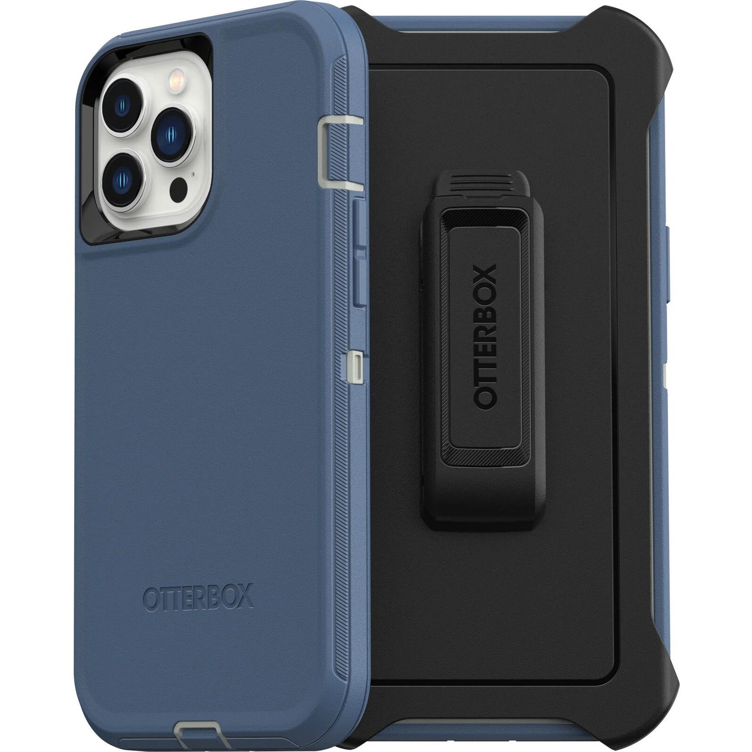 OtterBox Defender Rugged Carrying Case (Holster) Apple iPhone 13 Pro Max, iPhone 12 Pro Max Smartphone - Fort Blue