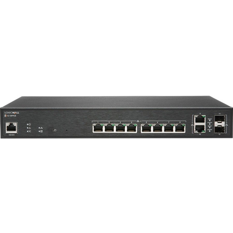 SonicWall SWS12-10FPOE 12 Ports Manageable Ethernet Switch - TAA Compliant