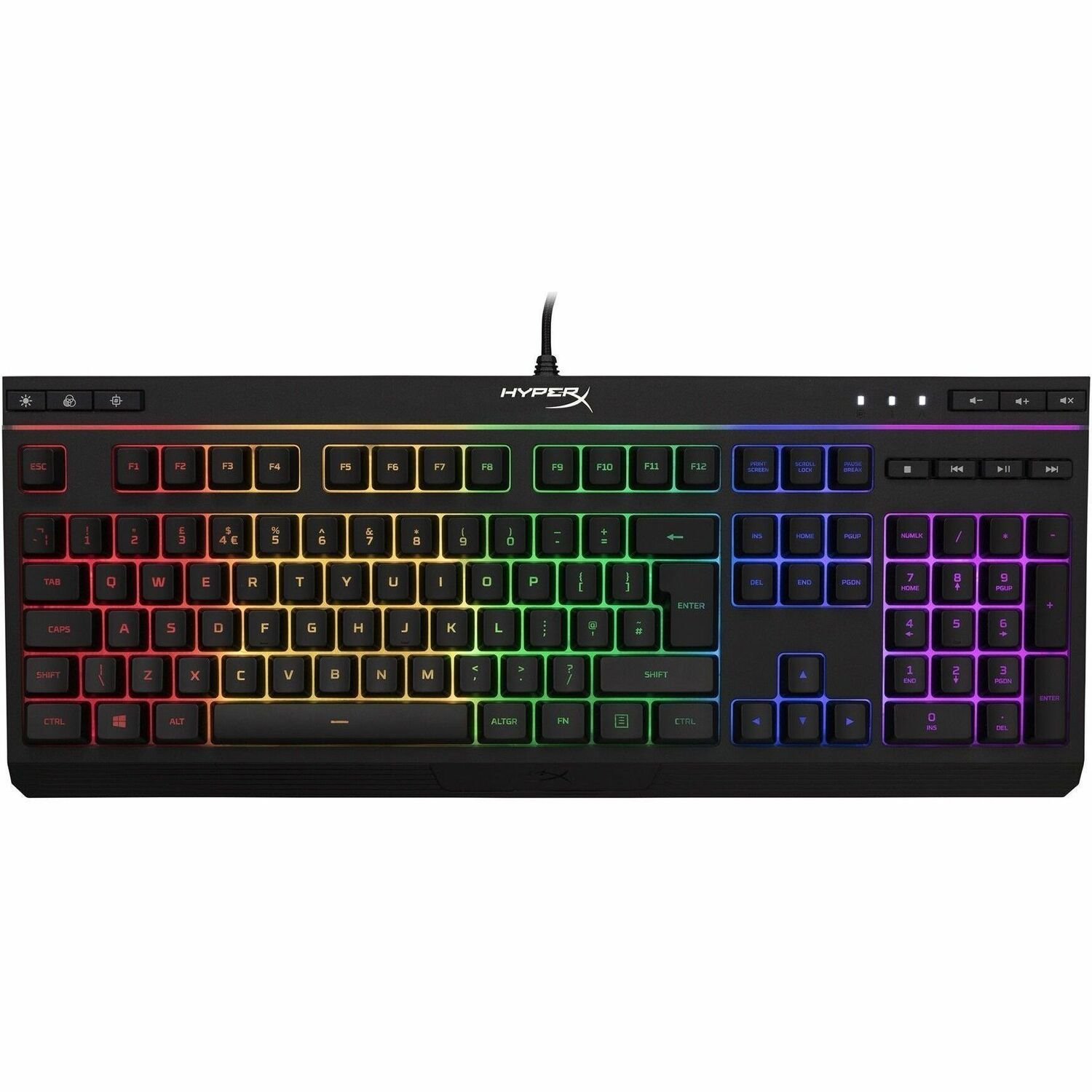 HyperX Alloy Core RGB Gaming Keyboard - Cable Connectivity - USB Interface - RGB LED - English (UK) - QWERTY Layout - Black