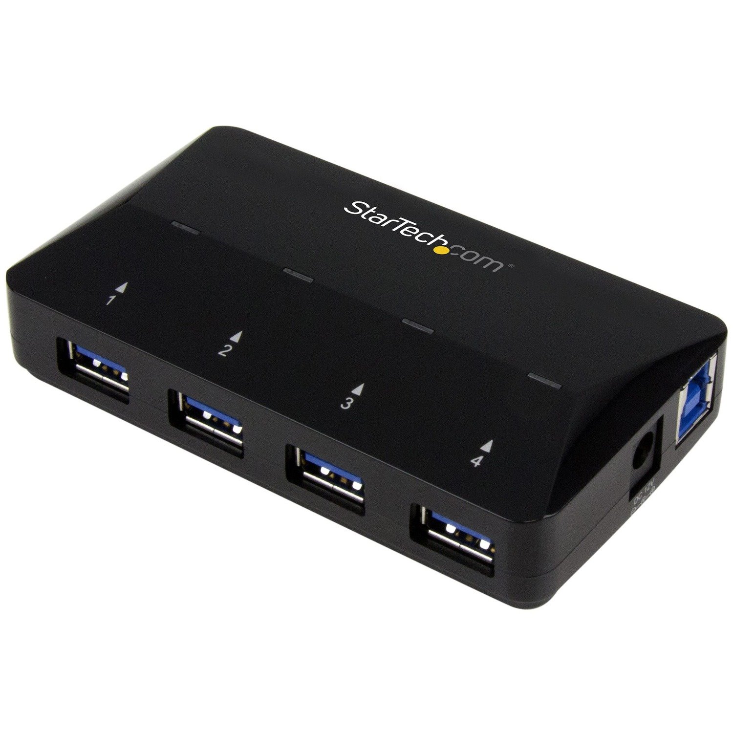StarTech.com 4-Port USB 3.0 Hub plus Dedicated Charging Port - 5Gbps - 1 x 2.4A Port - Desktop USB Hub and Fast-Charging Station