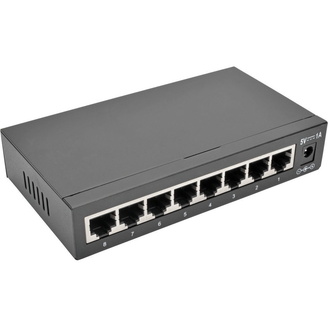Tripp Lite by Eaton 8-Port 10/100/1000 Mbps Desktop Gigabit Ethernet Unmanaged Switch, Metal Housing