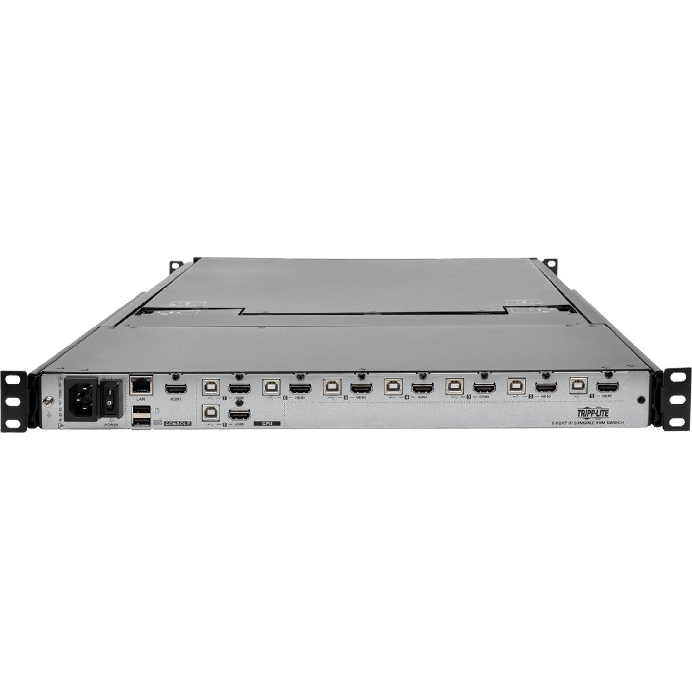 Tripp Lite by Eaton NetDirector 8-Port 1U Rack-Mount Console HDMI KVM Switch with 17 in. LCD and IP Remote Access, Dual Rail