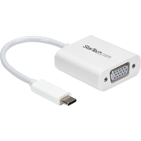 StarTech.com USB-C to VGA Adapter - White - Thunderbolt 3 Compatible - USB C Adapter - USB Type C to VGA Dongle Converter