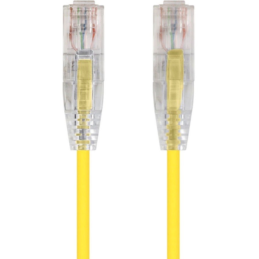 Monoprice SlimRun Cat6 28AWG UTP Ethernet Network Cable, 14ft Yellow