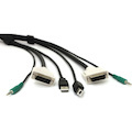 Black Box DVI KVM Cable - USB A-B, 3.5mm Audio, 6-ft. (1.8-m)