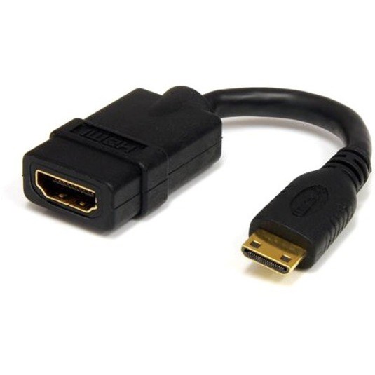 StarTech.com 5in Mini HDMI to HDMI Adapter, 4K High Speed HDMI Adapter, 4K 30Hz Ultra HD High Speed HDMI Adapter, UHD Mini HDMI Adapter 4K