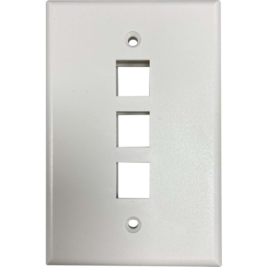 Tripp Lite by Eaton Safe-IT 3-Port Single-Gang Keystone Wall Plate, Antibacterial, Ivory Matte, TAA