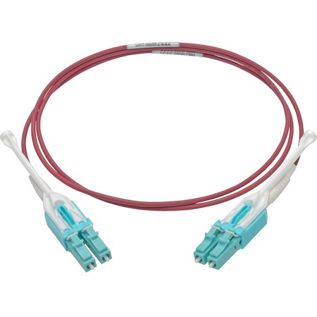 Eaton Tripp Lite Series 10G Duplex Multimode 50/125 OM4 LSZH Fiber Optic Cable (LC/LC), Push/Pull Tabs, Magenta, 1 m