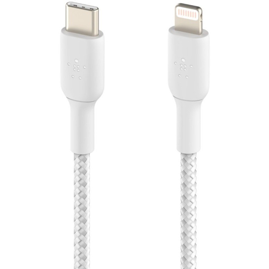 Belkin Braided USB-C to Lightning Cable (2m / 6.6ft, White)