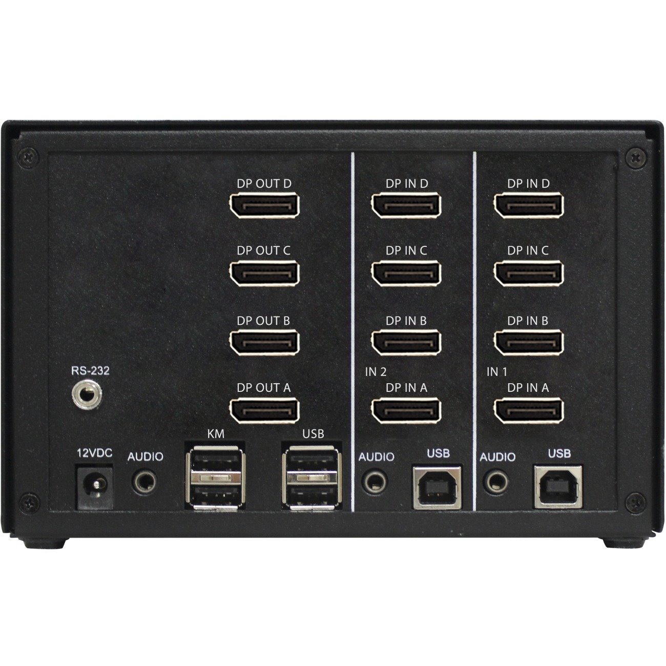 Black Box KVM Switch - Quad-Monitor, DisplayPort, USB True Emulation, Audio