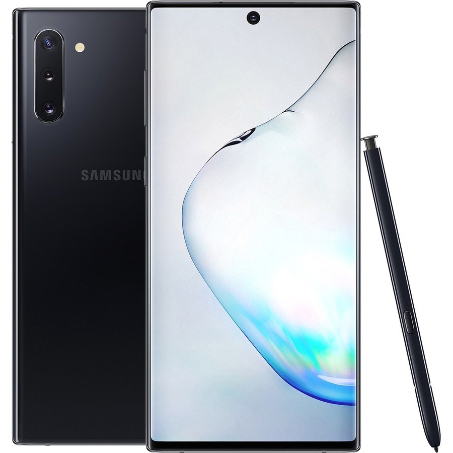 Samsung Galaxy Note10 SM-N970U1 256 GB Smartphone - 6.3" Dynamic AMOLED 2280 x 1080 - Kryo 485Single-core (1 Core) 2.80 GHz + Kryo 485 Triple-core (3 Core) 2.40 GHz + Kryo 485 Quad-core (4 Core) 1.70 GHz - 8 GB RAM - Android 9.0 Pie - 4G - Aura Black