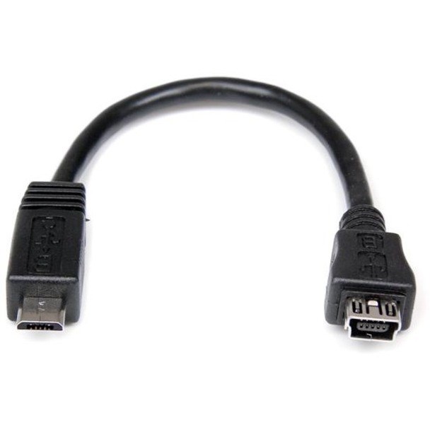 StarTech.com 6in Micro USB to Mini USB Adapter Cable M/F