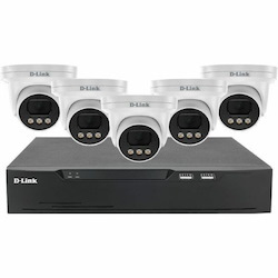 D-Link Vigilance DNR8P-8MP-4TB 5 Megapixel 8 Channel Outdoor Night Vision Wired Video Surveillance System 4 TB HDD