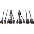 Tripp Lite by Eaton DisplayPort KVM Cable Kit - DP USB 3.5 mm Audio (3xM/3xM) + USB (M/M) + DP (M/M) 4K 10 ft. (3.05 m) Black