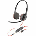 Poly Blackwire C3225 Wired On-ear, Over-the-head Stereo Headset - Black