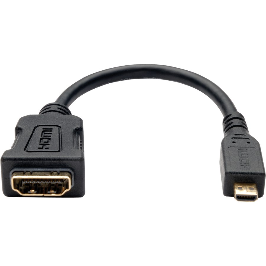 Eaton Tripp Lite Series Micro HDMI to HDMI Adapter for Ultrabook/Laptop/Desktop PC - (Type D M/F), 6 in. (15.2 cm)