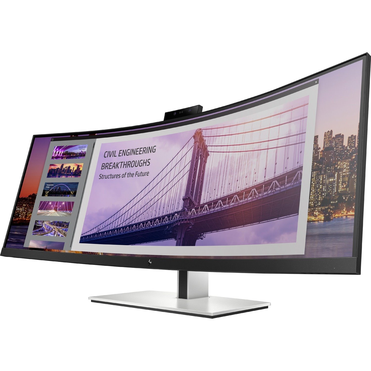 HP Ultrawide S430c 43.4" Webcam 4K UHD Curved Screen LED LCD Monitor - 32:10 - Black