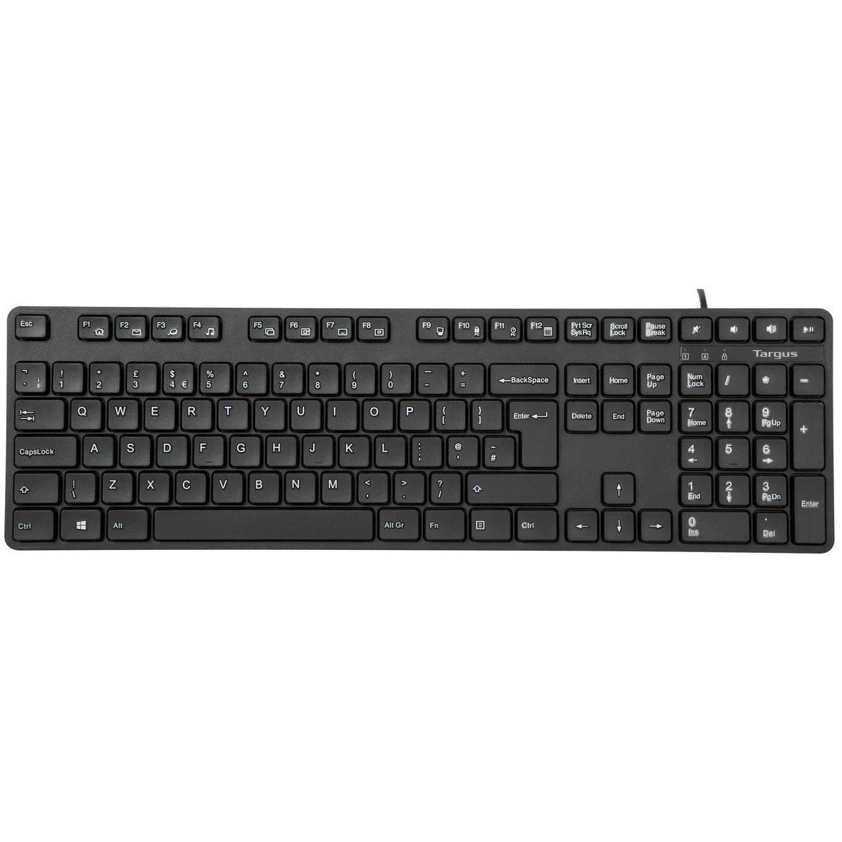 Targus AKB30AMUK Keyboard - Cable Connectivity - USB Interface - English (UK) - QWERTY Layout - Black