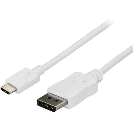 StarTech.com 6ft/1.8m USB C to DisplayPort 1.2 Cable 4K 60Hz - USB Type-C to DP Video Adapter Monitor Cable HBR2 - TB3 Compatible - White