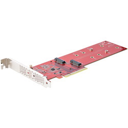 StarTech.com Dual M.2 PCIe SSD Adapter Card, x8 / x16 Dual NVMe or AHCI M.2 SSD to PCI Express 4.0, Up to 7.8GBps/Drive, For 2242/2260/2280/22110mm PCIe M-Key M2 SSDs, Bifurcation Required - PC/Linux Compatible