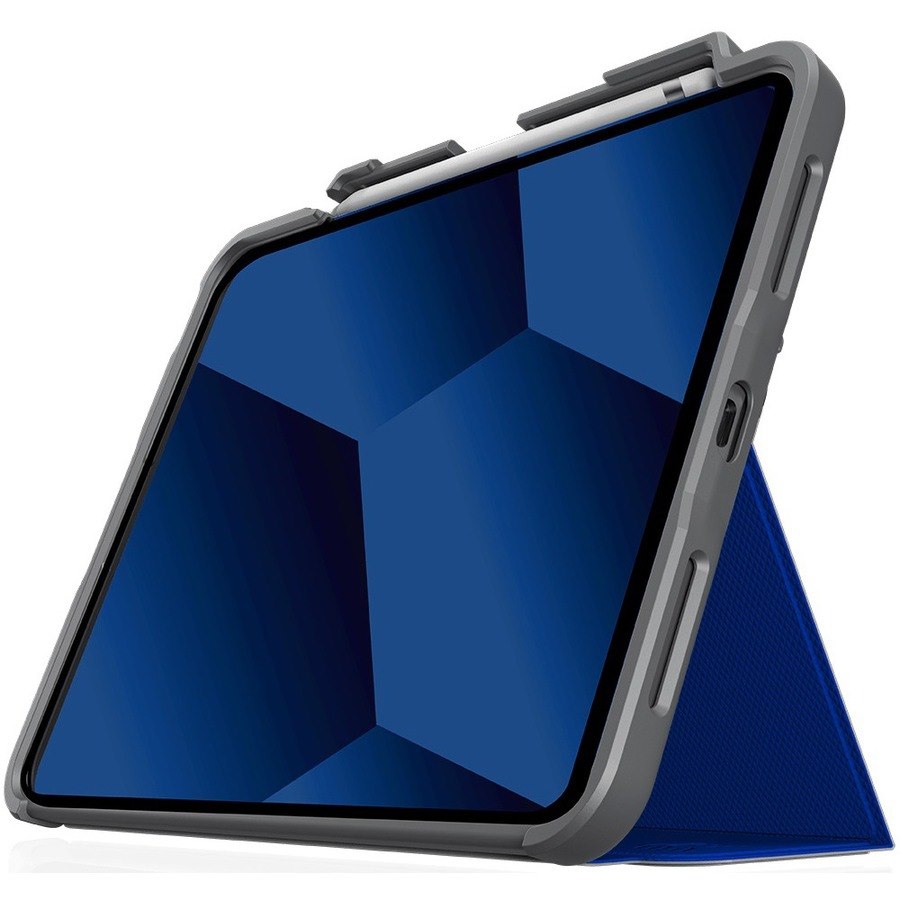 STM Goods Dux Plus Rugged Carrying Case for 10.9" Apple iPad (10th Generation) Tablet, Apple Pencil - Midnight Blue, Clear