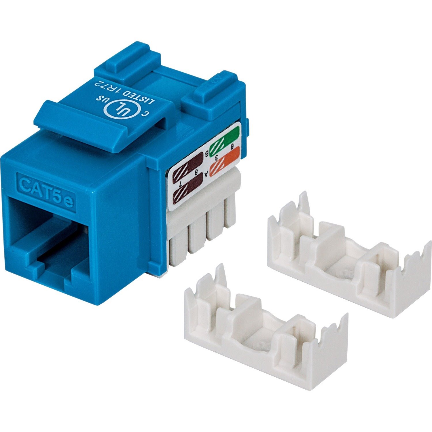 Intellinet Network Solutions Cat5e Keystone Jack, UTP, Punch-Down, Blue