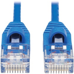 Eaton Tripp Lite Series Cat6a 10G Snagless Molded Slim UTP Ethernet Cable (RJ45 M/M), Blue, 15 ft. (4.57 m)