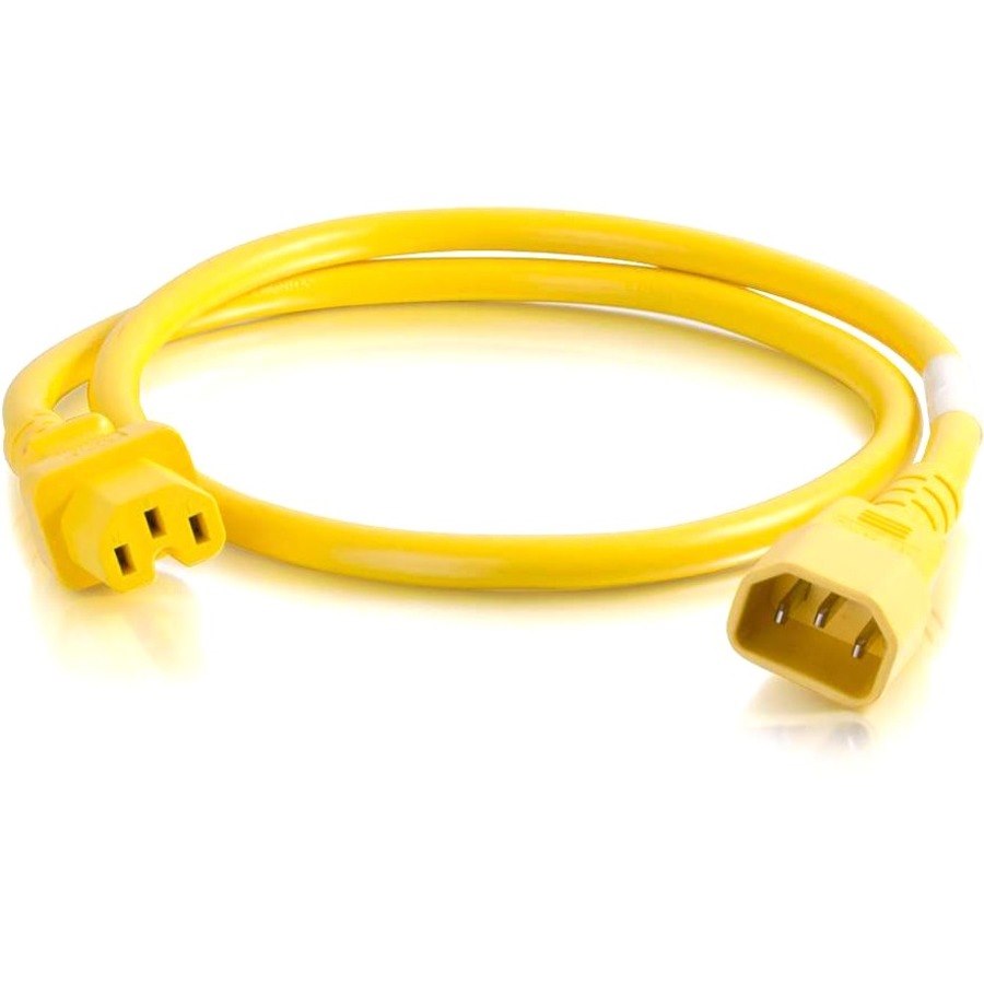 C2G 1ft 14AWG Power Cord (IEC320C14 to IEC320C13) - Yellow