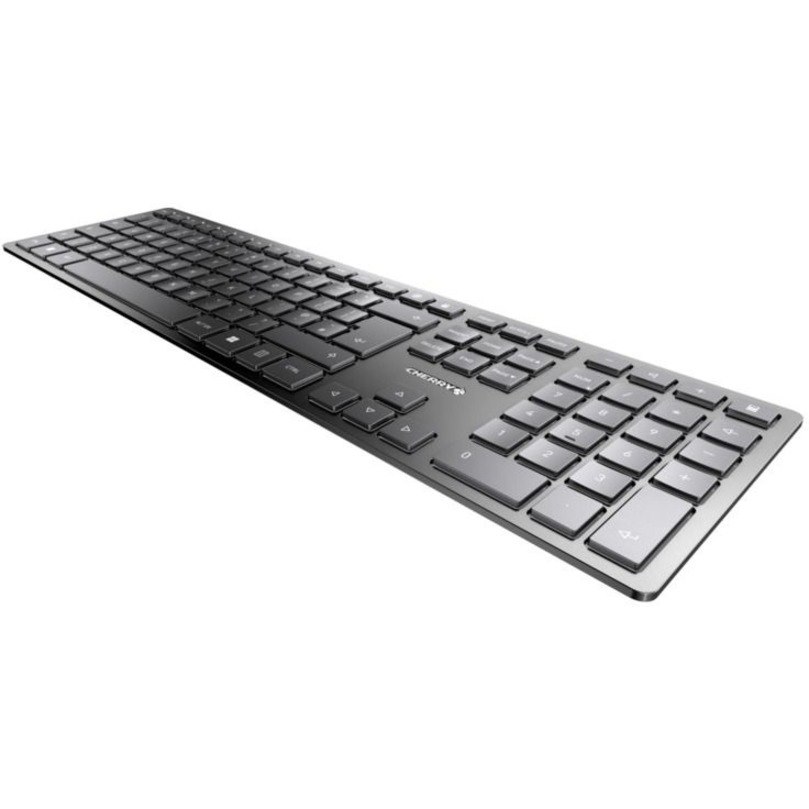 CHERRY KW 9100 SLIM Keyboard - Wireless Connectivity - English (US) - Black, Silver