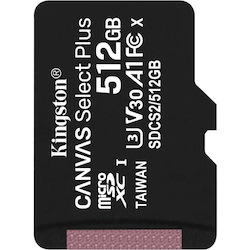 Kingston Canvas Select Plus SDCS2 512 GB Class 10/UHS-I (U3) microSDXC - 1 Pack