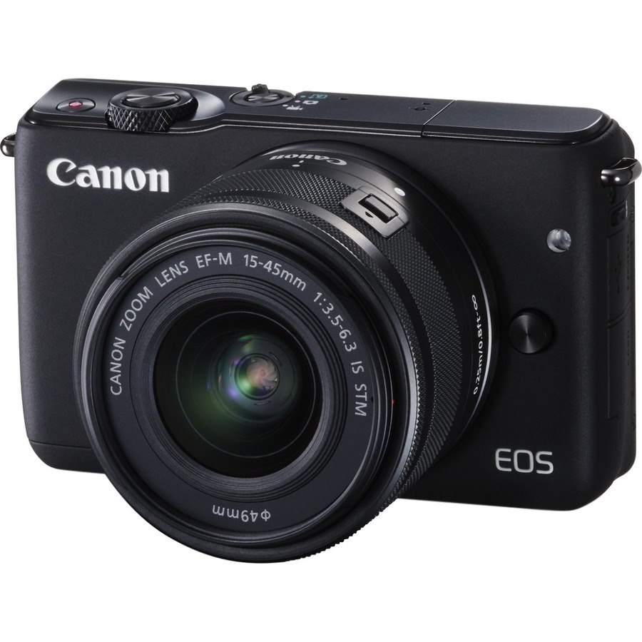 Canon EOS M10 18 Megapixel Mirrorless Camera with Lens - 15 mm - 45 mm - Black