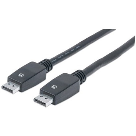 DisplayPort 1.1 Cable, 4K@60Hz, 10m, Male to Male, With Latches, Fully Shielded, Black, Lifetime Warranty, Polybag