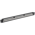 Tripp Lite by Eaton 24-Port 1U Rack-Mount Cat6a Feedthrough Patch Panel with 90-Degree Down-Angled Ports, RJ45 Ethernet, TAA