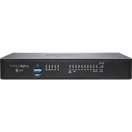 SonicWall TZ670 Network Security/Firewall Appliance - 1 Year TotalSecure Advanced Edition - TAA Compliant
