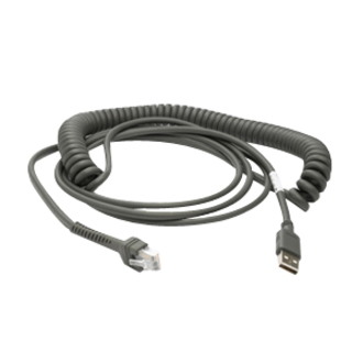 Zebra Cable - USB: Series A Connector, 15ft. (4.6m) Coiled