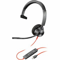 Poly Blackwire 3310 Wired On-ear Mono Headset - Black