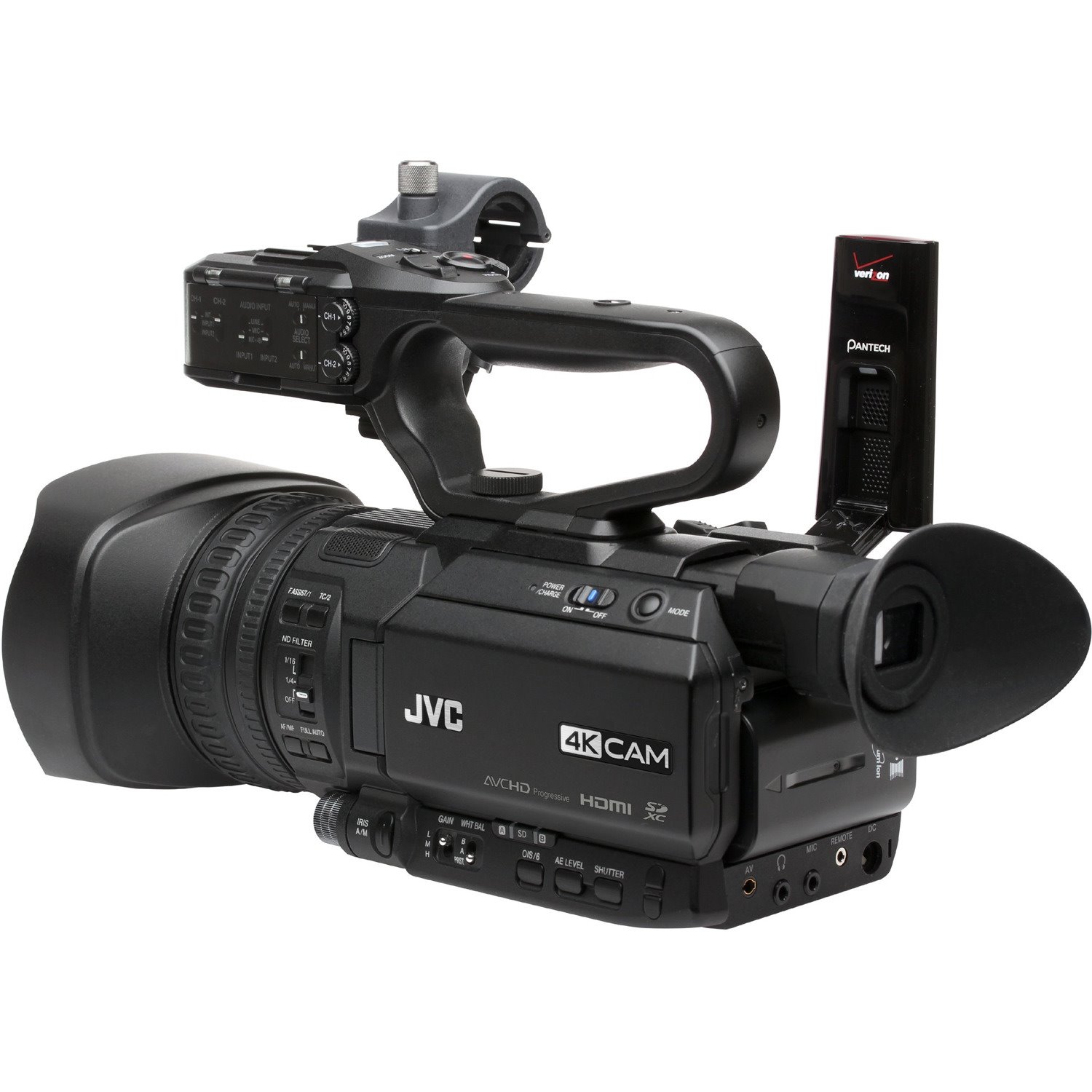 JVC GY-HM250U 4KCam Compact Handheld Camcorder with Integrated 12x Lens