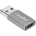 Rocstor Premium USB-A to USB-C Connector Adapter - M/F- Aluminum Grey
